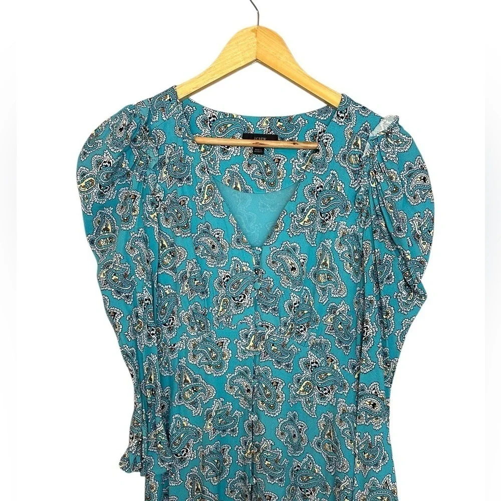 J.Crew Drapey Puff Sleeve Maxi Dress in Paisley Bunch 00